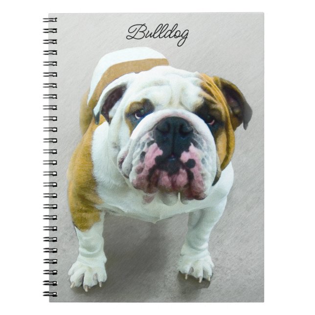 Cuaderno Pintura de bulldog - Arte de perros original y lin (Frente)