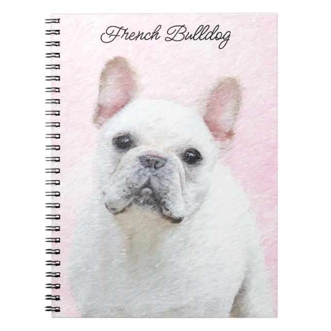 Cuaderno Pintura de Bulldog francés (crema/blanco) - Arte d (Frente)