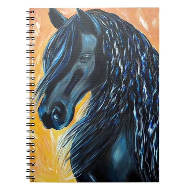 Cuaderno Pintura de caballo negro (Frente)