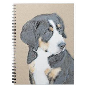 Cuaderno Pintura de cachorro de perro de montaña de Berna -