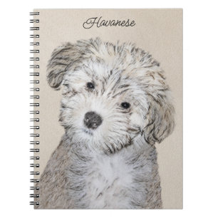 Cuaderno Pintura de cachorro habanesa - Arte de perro origi