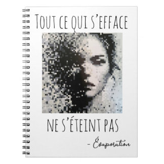 Cuaderno Pintura de cara negra y blanca en píxel