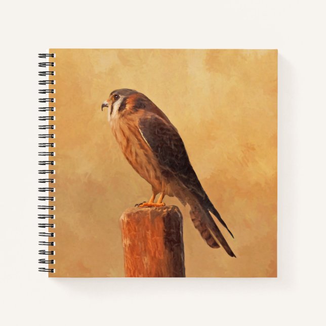 Cuaderno Pintura de cernícalo estadounidense - Arte de pája (Anverso)