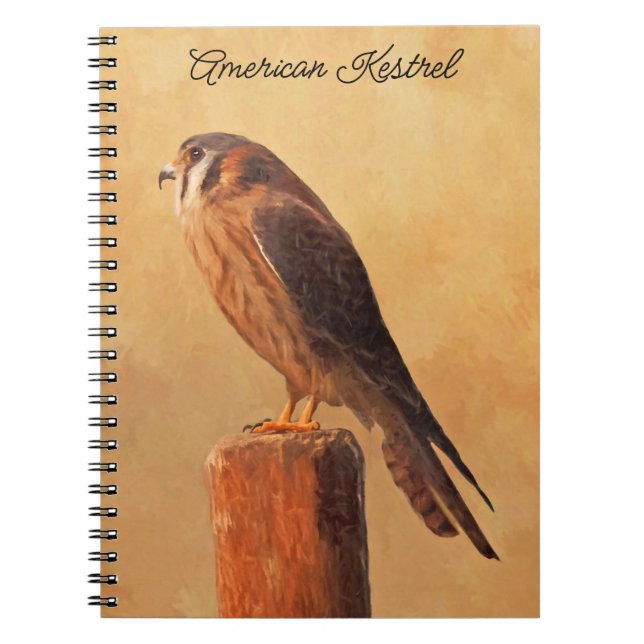 Cuaderno Pintura de cernícalo estadounidense - Arte de pája (Frente)
