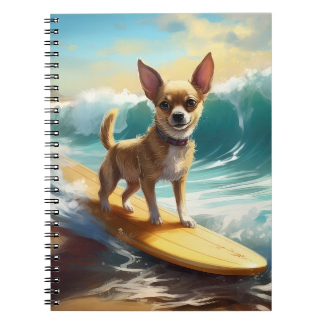 Cuaderno Pintura de Chihuahua Beach Surfing (Frente)