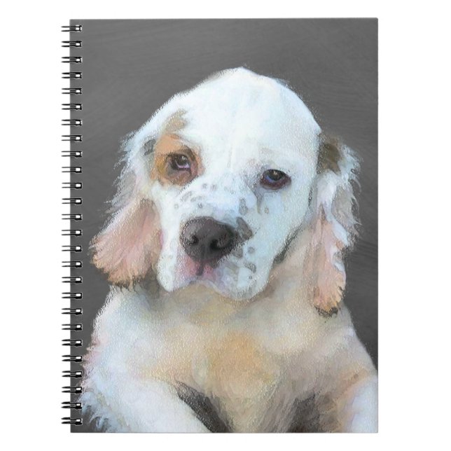 Cuaderno Pintura de Clumber Spaniel - Arte de Perro Origina (Frente)