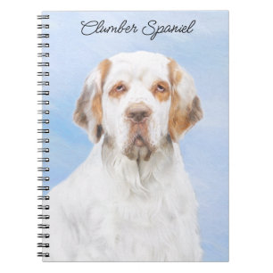 Cuaderno Pintura de Clumber Spaniel - Arte de Perro Origina