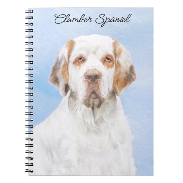 Cuaderno Pintura de Clumber Spaniel - Arte de Perro Origina (Frente)