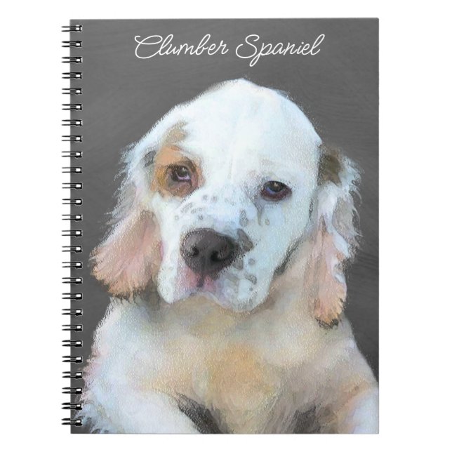 Cuaderno Pintura de Clumber Spaniel - Arte de Perro Origina (Frente)