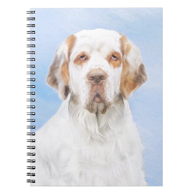 Cuaderno Pintura de Clumber Spaniel - Arte de Perro Origina (Frente)