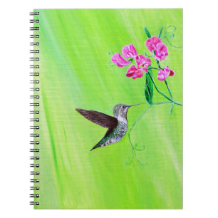Cuaderno Pintura de colibrí y guisantes dulces