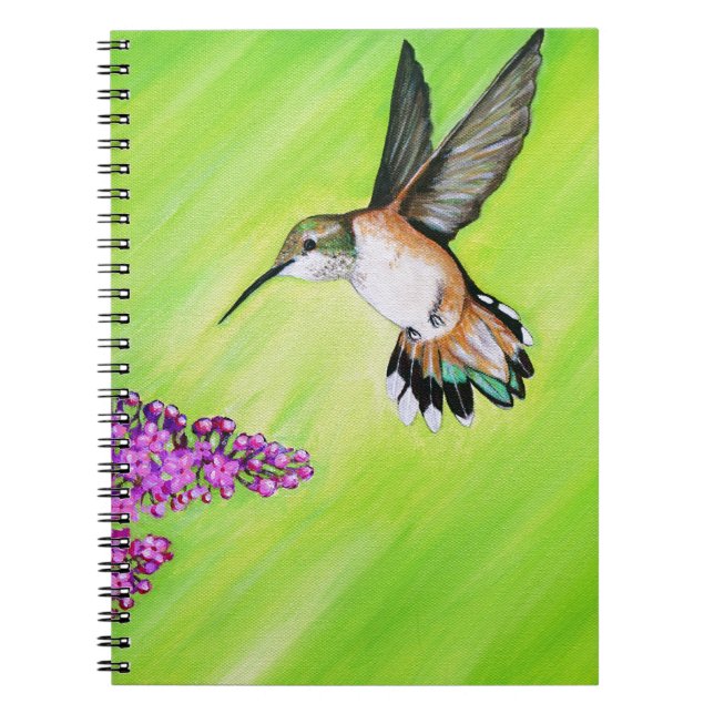 Cuaderno Pintura de colibrí y lagarto (Frente)