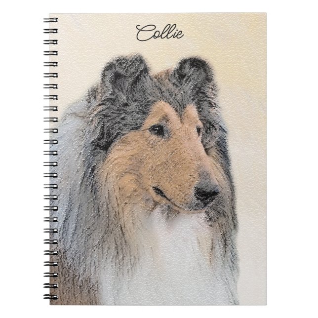 Cuaderno Pintura de Collie (Rough) - Arte de Perro Original (Frente)