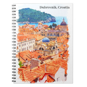 Cuaderno Pintura de color de agua de Dubrovnik Croatia