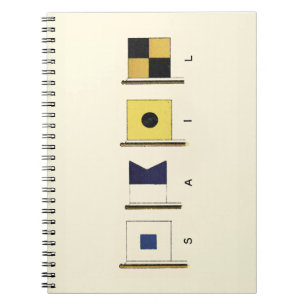 Cuaderno Pintura de cuatro banderas con vela escrita debajo