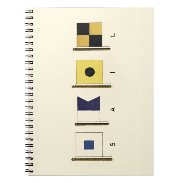 Cuaderno Pintura de cuatro banderas con vela escrita debajo (Frente)