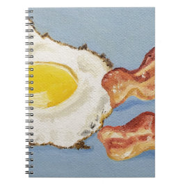Cuaderno Pintura de desayuno con tocino y huevo