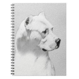 Cuaderno Pintura de Dogo Argentino - Arte original del perr