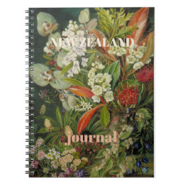 Cuaderno Pintura de flores botánicas de Nueva Zelanda