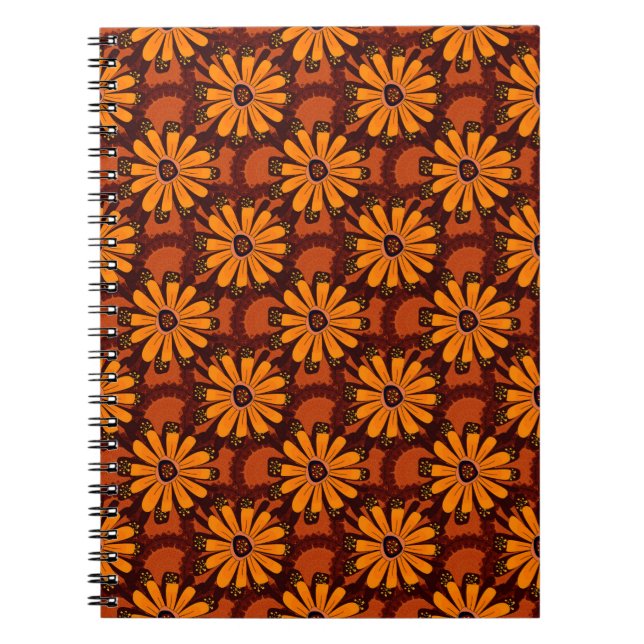 Cuaderno Pintura de flores caídas, garabatos, textu grueso (Frente)