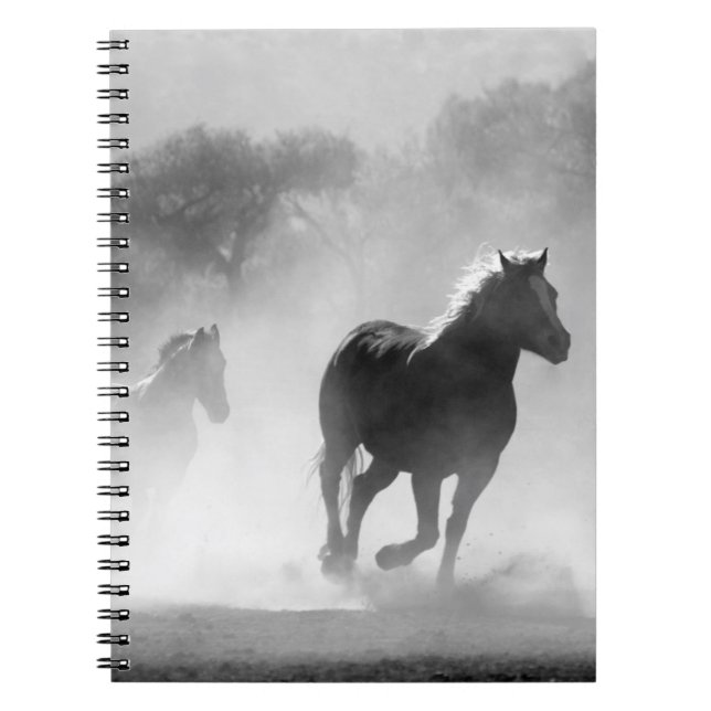 Cuaderno Pintura de fotos de caballos en blanco y negro (Frente)