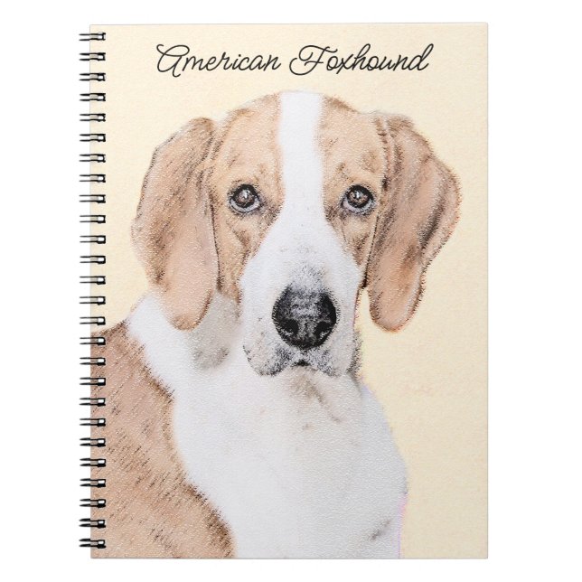 Cuaderno Pintura de Foxhound estadounidense - Arte de Perro (Frente)