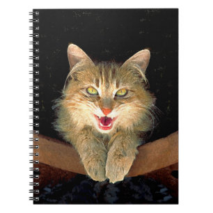 Cuaderno Pintura de gato loco - Arte de gato original lindo
