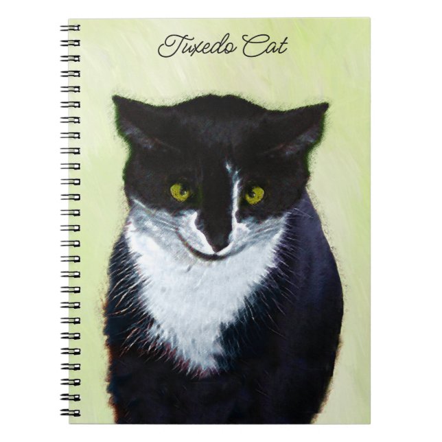 Cuaderno Pintura de gatos de Tuxedo - Arte de gatos origina (Frente)