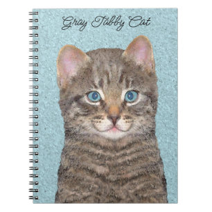 Cuaderno Pintura de gatos en la mesa gris - Arte de gatos o