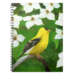 Cuaderno Pintura de Goldfinch - Arte de Perro Original.