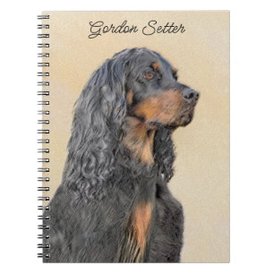 Cuaderno Pintura de Gordon Setter - Arte de Perro Original.
