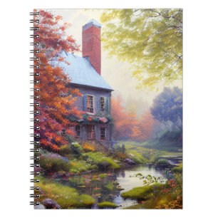 Cuaderno pintura de granja/arroyo/bosque