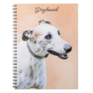 Cuaderno Pintura de Greyhound - Arte de perros original muy
