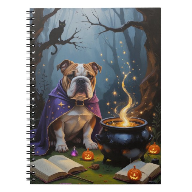 Cuaderno Pintura de Halloween bulldog (Frente)