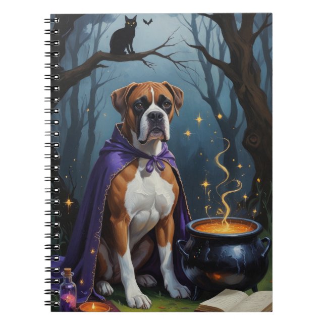 Cuaderno Pintura de Halloween de Boxer Dog (Frente)
