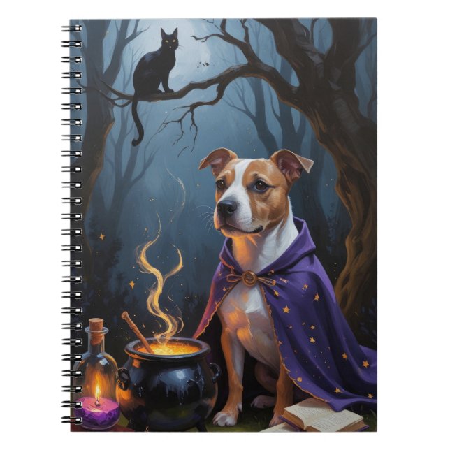 Cuaderno Pintura de Halloween de Bull Terrier Dog (Frente)