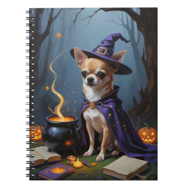Cuaderno Pintura de Halloween de Chihuahua Dog (Frente)