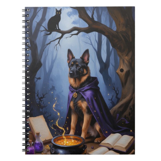 Cuaderno Pintura de halloween de perro malinés belga (Frente)