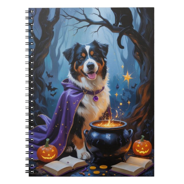 Cuaderno Pintura de Halloween sinusal de perro de montaña d (Frente)