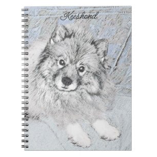 Cuaderno Pintura de Keeshond Beth - Arte de Perro Original.