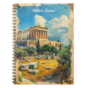 Cuaderno Pintura de la Acrópolis de Atenas Grecia