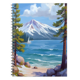 Cuaderno Pintura de la playa Sand Harbor Lake Tahoe