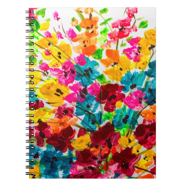 Cuaderno pintura de la textura de las flores, pintura fl br (Frente)