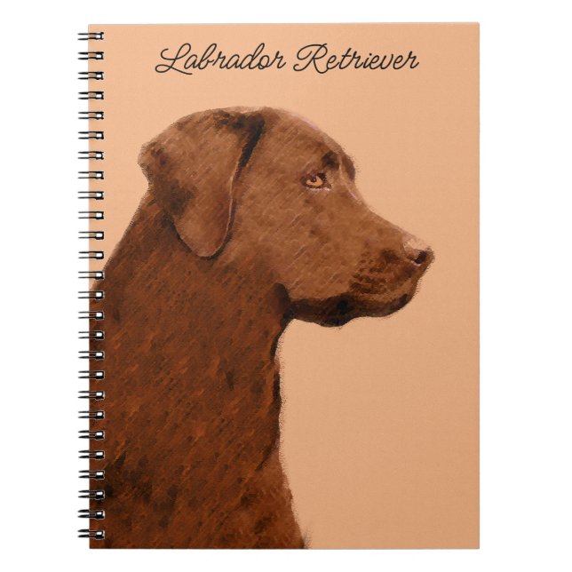 Cuaderno Pintura de Labrador Recuperador (Chocolate) - Arte (Frente)