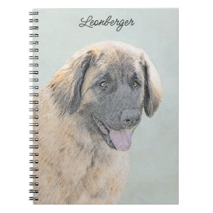 Cuaderno Pintura de Leonberger - Arte de Perro Original.