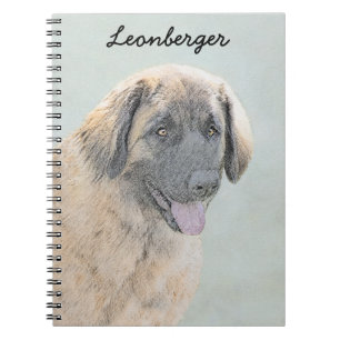 Cuaderno Pintura de Leonberger - Arte de Perro Original.