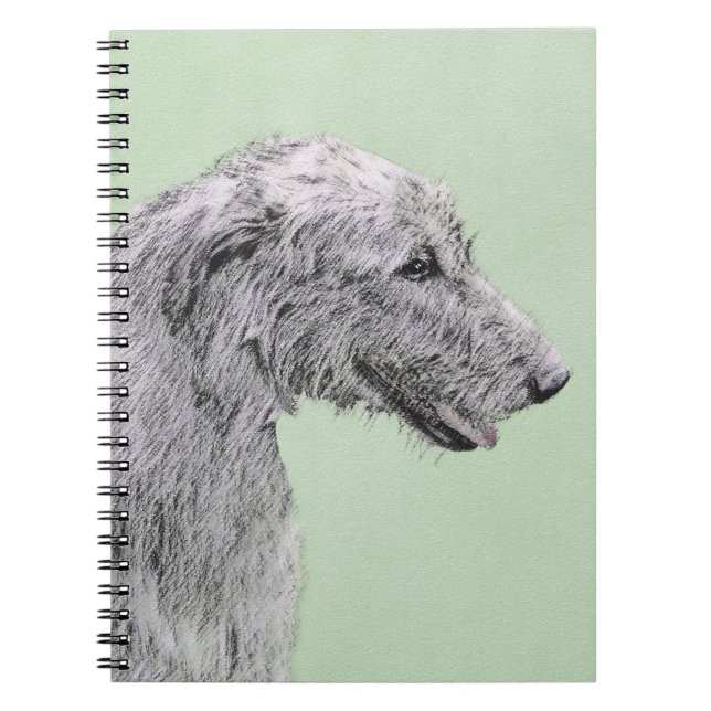 Cuaderno Pintura de lobo irlandesa - Arte de perro original (Frente)