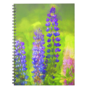 Cuaderno Pintura de Lupine - Arte original de las flores