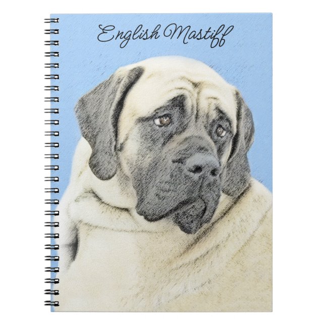 Cuaderno Pintura de malvado inglés (Fawn) - Arte de perro o (Frente)