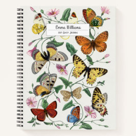 Cuaderno Pintura de mariposa y polilla vintage